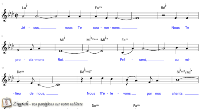 jesus nous te couronnons partition - jesus nous te couronnons accords